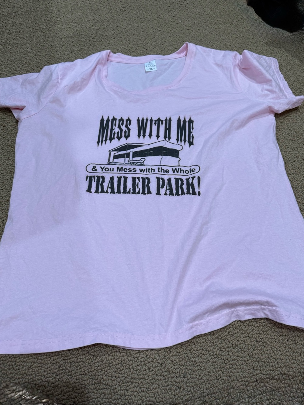 Pink Graphic Tee "Mess With Me"
